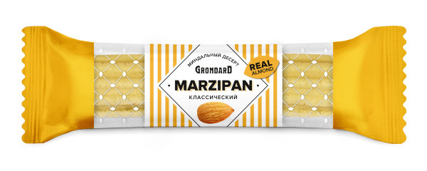№1 TM Grondard   (10361) Батончики НЕглазированные Марципановые Классика, (28шт по 40г)        в Вологде