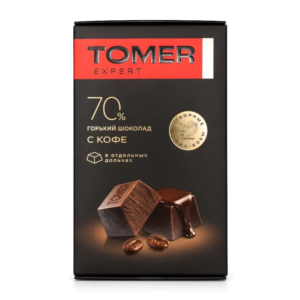 Фабрика Томер  Горький (70%) шоколад с КОФЕ, 90г  в Вологде