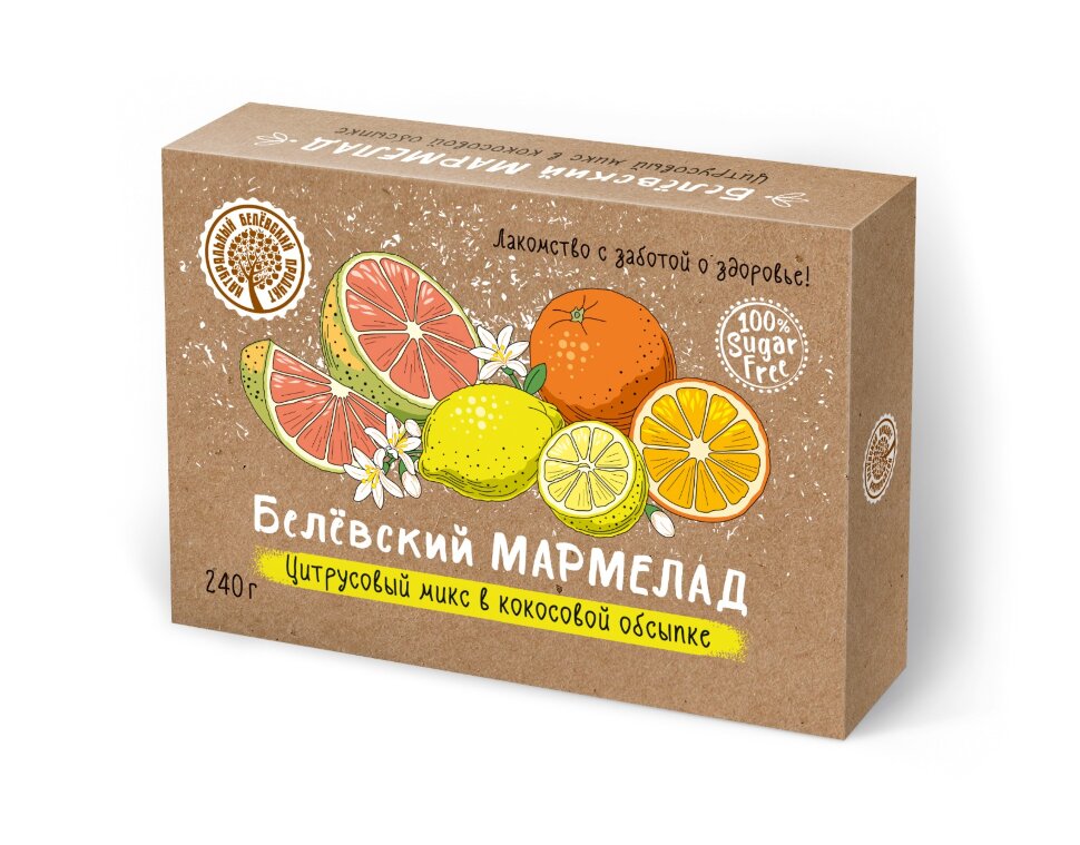  Мармелад белевский на фруктозе 240г "Цитрусовый микс" в Вологде